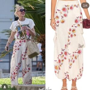 Agua Bendita Maicy Cargo Pants in Butterly Mushroom Print, NWT SZ XL